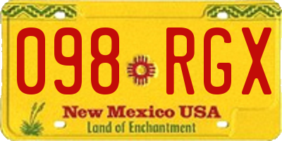 NM license plate 098RGX