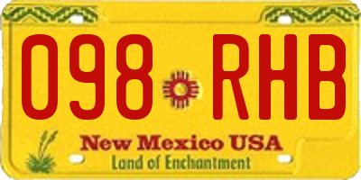 NM license plate 098RHB