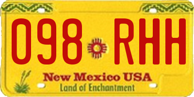 NM license plate 098RHH