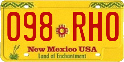 NM license plate 098RHO