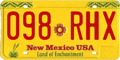 NM license plate 098RHX