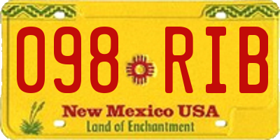 NM license plate 098RIB