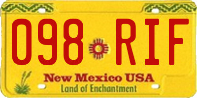 NM license plate 098RIF