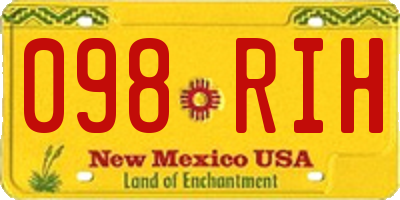 NM license plate 098RIH