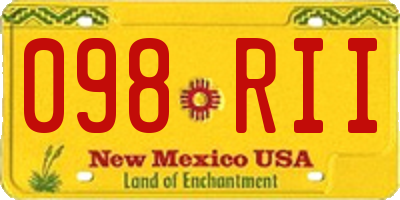 NM license plate 098RII