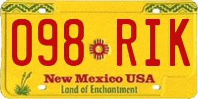 NM license plate 098RIK