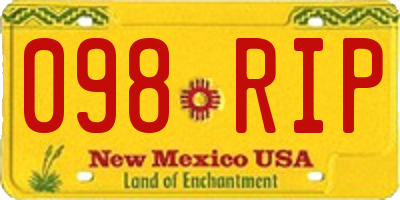 NM license plate 098RIP