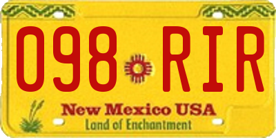NM license plate 098RIR