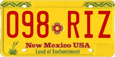 NM license plate 098RIZ