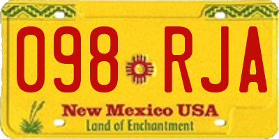 NM license plate 098RJA