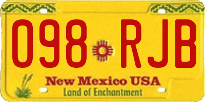 NM license plate 098RJB