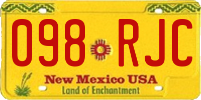 NM license plate 098RJC