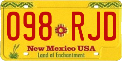 NM license plate 098RJD