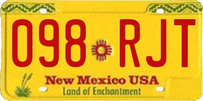 NM license plate 098RJT