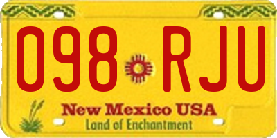 NM license plate 098RJU