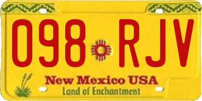 NM license plate 098RJV