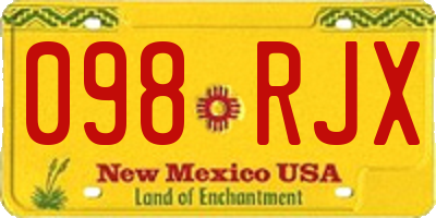 NM license plate 098RJX