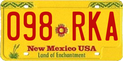 NM license plate 098RKA