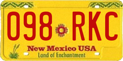 NM license plate 098RKC