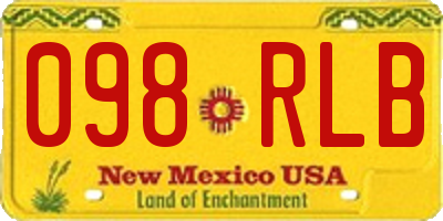 NM license plate 098RLB