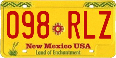 NM license plate 098RLZ