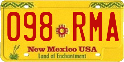 NM license plate 098RMA