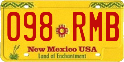 NM license plate 098RMB