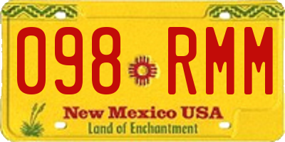 NM license plate 098RMM