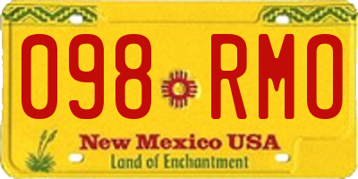 NM license plate 098RMO