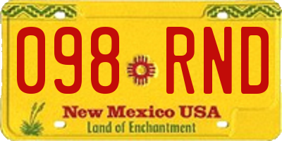 NM license plate 098RND