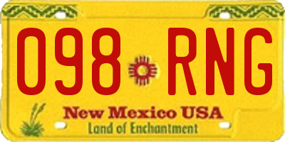 NM license plate 098RNG