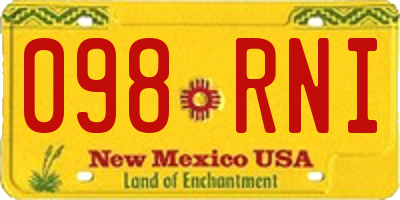 NM license plate 098RNI