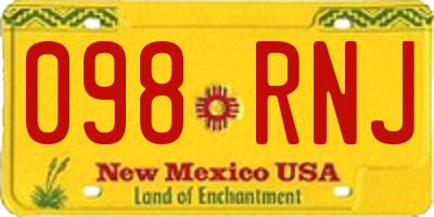 NM license plate 098RNJ