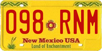 NM license plate 098RNM
