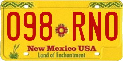 NM license plate 098RNO