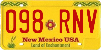 NM license plate 098RNV