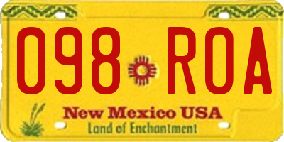 NM license plate 098ROA