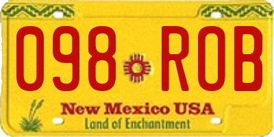 NM license plate 098ROB