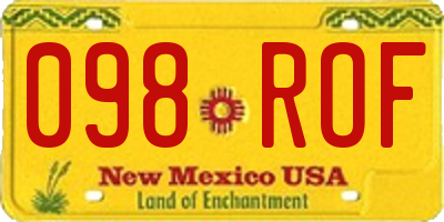NM license plate 098ROF