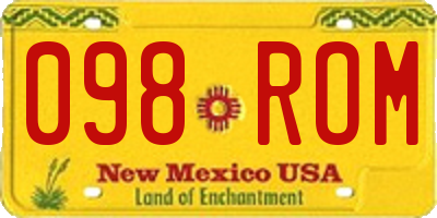 NM license plate 098ROM