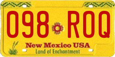 NM license plate 098ROQ