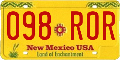 NM license plate 098ROR