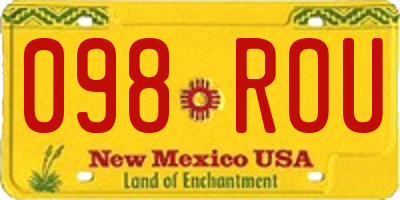 NM license plate 098ROU