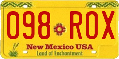 NM license plate 098ROX
