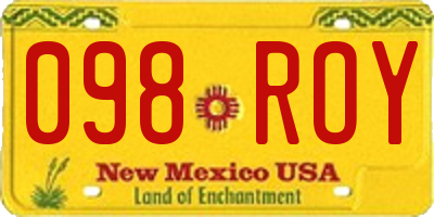 NM license plate 098ROY