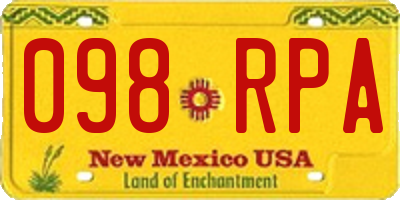 NM license plate 098RPA