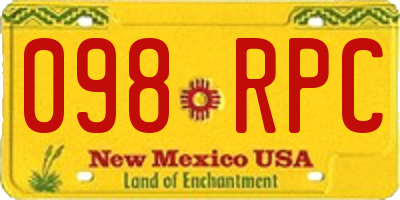 NM license plate 098RPC