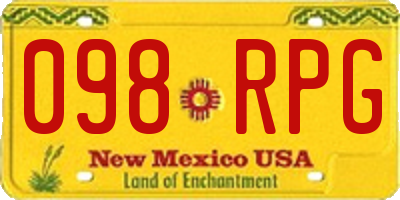 NM license plate 098RPG