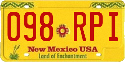 NM license plate 098RPI