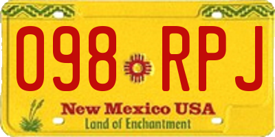 NM license plate 098RPJ